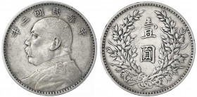 China
Republik, 1912-1949
Dollar (Yuan) Jahr 3 = 1914. Präsident Yuan Shih-kai. sehr schön. Lin Gwo Ming 63. Yeoman 329.