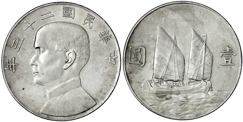 China
Republik, 1912-1949
Dollar (Yuan) Jahr 23 = 1934. fast vorzüglich. Lin G...