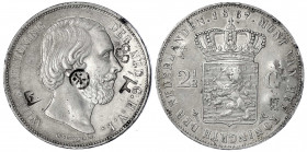 China
"Bang Yang"
Niederlande 2 1/2 Gulden 1867 mit div. chin. Chopmarks. sehr schön, Randfehler