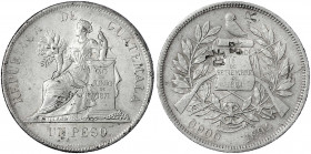 China
"Bang Yang"
Guatemala Peso 1894 mit div. chin. Chopmarks. sehr schön/vorzüglich
