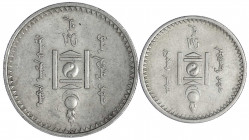 Mongolei
Mongolische Volksrepublik, 1924-1992
2 Stück: 50 Mongo und 1 Tugrik Jahr 15 = 1925. beide vorzüglich