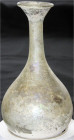 Rom
Objekte aus Glas
Glasflasche, 1./3. Jh. n. Chr. Bauchiger Korpus, gezogener Hals, breite, konisch gezogene Lippe. Höhe 17 cm. intakt, Sinterrest...