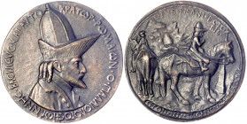 Kaiserreich
Johannes VIII. Palaiologos, 1425-1448
Bronzegussmedaille o.J. (1438/1439) v. Antonio Pisano, auf seine Teilnahme am Konzil von Ferrara. ...