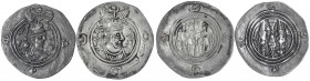 Sassaniden
Xusro II., 590-632
2 versch. Drachmen. beide sehr schön