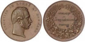 Dänemark
Christian IX., 1863-1906
Bronzemedaille o.J. von H.C. Preis der landw. Gesellschaft. 51 mm. vorzüglich, fleckig, kl. Randfehler