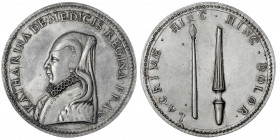Frankreich
Heinrich II., 1547-1559
Silbermedaille o.J. (um 1600) von Olivier und Regnier, a.s. Tod. Brb. seiner Witwe Katharina de Medici (1519-1589...