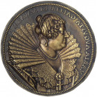 Frankreich
Ludwig XIII., 1610-1643
Einseitige Bronzegussmedaille 1624 von Dupre, auf seine Gattin Maria de Medici. Brb. r. mit rückläufiger Legende....