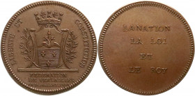 Frankreich
Ludwig XVI., 1774-1793
Kupfermedaille 1790 a.d. Föderation von Versailles. 35 mm. vorzüglich/Stempelglanz. Hennin (Revolution) 137.