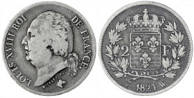 Frankreich
Ludwig XVIII., 1814, 1815-1824
2 Francs 1824 W, Lille. schön. Gadoury 513.