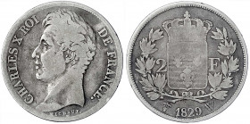 Frankreich
Charles X., 1824-1830
2 Francs 1829 W, Lille. schön. Gadoury 516.