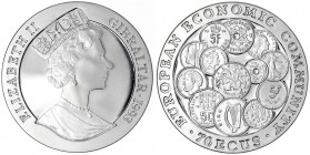 Gibraltar
Elisabeth II., seit 1952
70 ECU (5 Unzen Silber) 1993. Europäische Währungen. Ohne Kapsel. Polierte Platte, kl. Kratzer. Schön 191. Krause...
