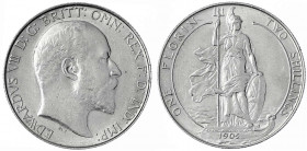 Grossbritannien
Edward VII., 1901-1910
Florin 1905. vorzügliches Prachtexemplar, selten. Seaby 3981.