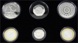 Grossbritannien
Elisabeth II. seit 1952
Family Silver Collection Proof Set 2007 mit 6 versch. Münzen von 50 Pence bis 5 Pounds inkl. 2 Pounds Britan...