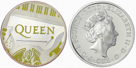 Grossbritannien
Elisabeth II. seit 1952
2 Pounds (1 Unze Silber) 2020. Serie Musik Legenden - Queen. Auflage nur 7500 Ex. In Plastikkapsel der Firma...