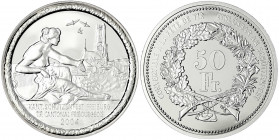Schweizerische Eidgenossenschaft
Schützentaler Silber zu 50 Franken 2004, Fibourg. In Kapsel. Auflage nach HMZ nur 1500 Ex. Polierte Platte, selten. ...