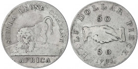 Sierra Leone
Britisch, 1787-1971
50 Cents 1791. schön/sehr schön, selten. Krause/Mishler 5.