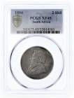 Südafrika
Zuid-Afrikaansche Republiek 1874-1900
2 Shillings 1894. Im PCGS-Blister mit Grading XF 45. seltene Erhaltung. Krause/Mishler 6.
