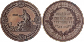 Vereinigte Staaten von Amerika
Unabhängigkeit, seit 1776
Bronzemedaille 1876 von Mitchell. Weltausstellung in Philadelphia. 77 mm. Im Etui (etwas be...