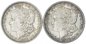 Vereinigte Staaten von Amerika
Unabhängigkeit, seit 1776
2 Stück: Dollar Morgan 1878 S, San Francisco und 1878 Philadelphia. fast Stempelglanz, schö...
