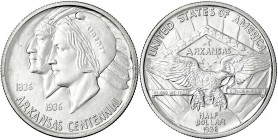 Vereinigte Staaten von Amerika
Gedenkmünzen
1/2 Dollar Arkansas Centennial 1936, Philadelphia. Auflage nur 9660 Ex. vorzüglich/Stempelglanz. Krause/...
