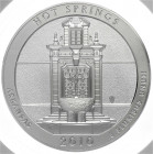 Vereinigte Staaten von Amerika
Gedenkmünzen
Quarter Dollar (5 Unzen Silbermünze) 2010. Serie Nationalparks. Hot Springs. Im NGC-Blister mit Grading ...