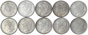 Vereinigte Staaten von Amerika
Lots
10 verschiedene Morgandollars in überdurchschn. Erhaltung: 1882, 1886 und 1886 S, 1887, 1888, 1891 S, 1889, 1896...