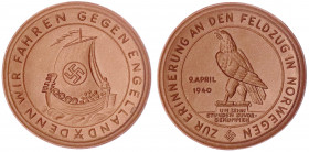 Drittes Reich
Porzellanmedaille Besetzung von Norwegen 1940, braun, mit Datum. 50 mm. prägefrisch. Scheuch 1867a.