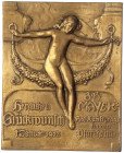 Erotik
Einseitige, rechteckige Bronzeplakette 1913. Glückwunsch zum neuen Jahr, B.H. Mayer Hof-Kunstprägeanstalt Pforzheim. 49 X 61 mm. vorzüglich, l...