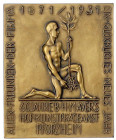 Kalendermedaillen
Einseitige, rechteckige Bronzeplakette 1931. Glückwunsch zum neuen Jahr, B.H. Mayer Hof-Kunstprägeanstalt Pforzheim. 50 X 61 mm. vo...