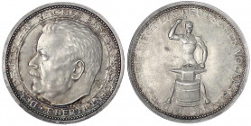Medailleure
Glöckler, Oskar, 1898-1938
Silbermedaille o.J.(1925). Auf Friedrich Ebert. 36 mm; 24,95 g. Polierte Platte, schöne Patina