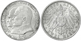 Hessen
Ernst Ludwig, 1892-1918
2 Mark 1904. Zum 400. Geburtstag. vorzüglich/Stempelglanz. Jaeger 74.