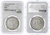 Kursmünzen
5 Reichsmark Eichbaum Silber 1927-1933
1927 A. Im NGC-Blister mit Grading PF 63. Polierte Platte, nur min. berührt, selten. Jaeger 331.
