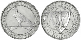 Gedenkmünzen
5 Reichsmark Rheinstrom
1930 D. vorzüglich/Stempelglanz. Jaeger 346.