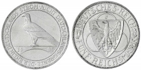 Gedenkmünzen
5 Reichsmark Rheinstrom
1930 J. vorzüglich, berieben. Jaeger 346.