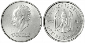 Gedenkmünzen
3 Reichsmark Goethe
1932 D. prägefrisch/fast Stempelglanz. Jaeger 350.