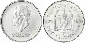 Gedenkmünzen
3 Reichsmark Goethe
1932 G. gutes vorzüglich. Jaeger 350.