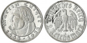 Gedenkmünzen
2 Reichsmark Luther
1933 A. Polierte Platte. Jaeger 352.