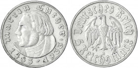 Gedenkmünzen
5 Reichsmark Luther
1933 J. gutes sehr schön. Jaeger 353.