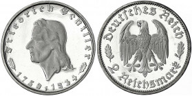 Gedenkmünzen
2 Reichsmark Schiller
1934 F. Polierte Platte, min. berieben. Jaeger 358.