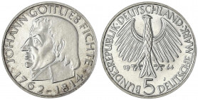 Gedenkmünzen
5 Deutsche Mark, Silber, 1952-1979
Fichte 1964 J. Polierte Platte, etwas berieben. Jaeger 393.