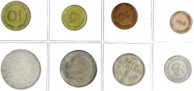 Kursmünzensätze
1 Pfennig - 5 Deutsche Mark, 1964-2001
1966 G. O.B.H. Auflage nur 3070 Sätze. Polierte Platte, selten