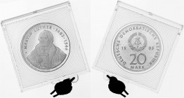 Gedenkmünzen der DDR
20 Mark 1983, Luther. Polierte Platte, original verplombt. Jaeger 1591.