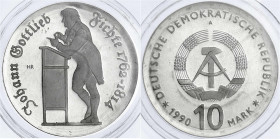 Gedenkmünzen der DDR
10 Mark 1990 A, Fichte. Polierte Platte, original verschweißt. Jaeger 1636.