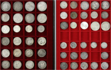 Deutsche Münzen ab 1871
53 Silbermünzen des Kaiserreichs ab 1875 bis 3. Reich 1939. Dabei 34 Reichssilbermünzen von Bayern bis Württemberg zu 7 X 5, ...