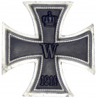 Deutschland
Deutsche Länder, bis 1918
Preussen: Eisernes Kreuz I. Klasse 1914 flache Form, Hersteller Y mit Punze "800". Im Originaletui. sehr schön...