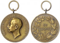 Bulgarien
Boris III., 1918-1943
Tragb. bronzene Verdienstmedaille o.J. vorzüglich. Barac 33.