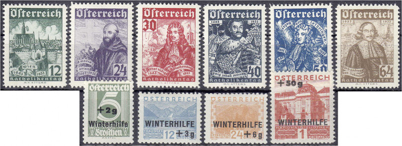 Ausland
Österreich
Wohlfahrt + Winterhilfe 1933, zwei komplette Sätze in postf...