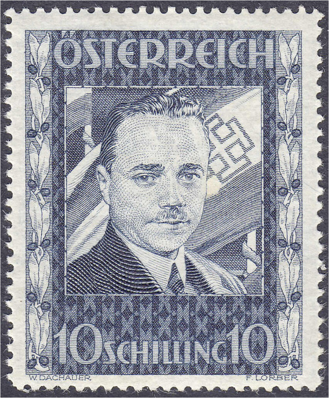 Ausland
Österreich
10 S Engelbert Dollfuß 1936, postfrische Erhaltung. Mi. 1.4...