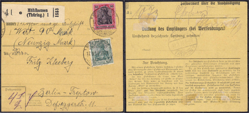 Deutschland
Deutsches Reich
80 Pf. karminrot (metallisch glänzend)/ rotschwarz...