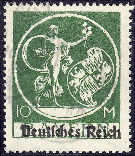 Deutschland
Deutsches Reich
10 M Abschiedsserie 1920, gestempelt, ausgabetypis...
